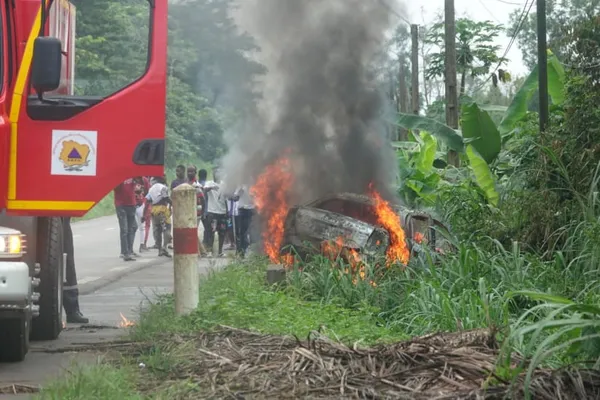 Adaou : Incendie d’un taxi-ville au gaz butane