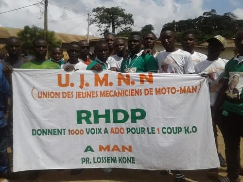 Candidature de Ouattara: soutien des mécaniciens de motos de Man