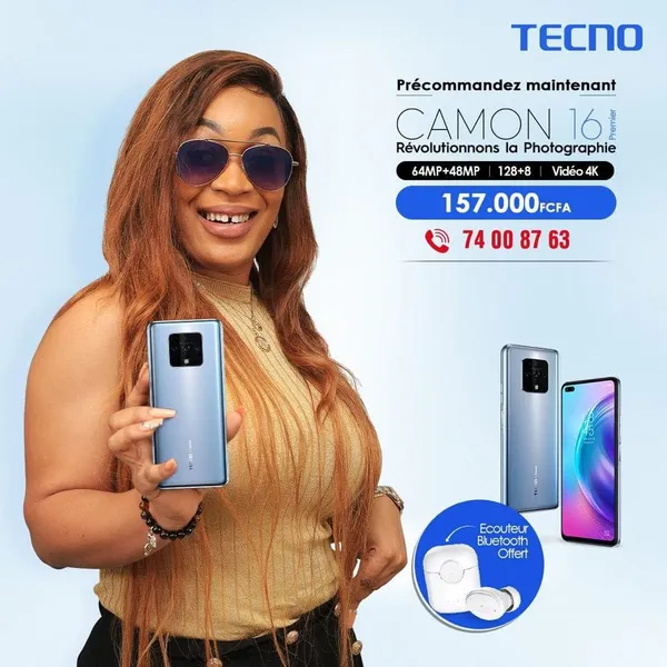 Camon 16 Premier de Tecno Mobile : faites-vous livrer par Josey