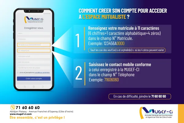 Ma MUGEF-CI ou Espace Mutualiste : voici comment créer son compte