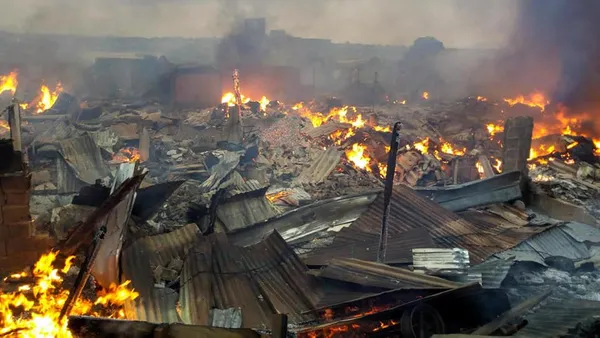 Incendie au grand marché de Soubré ce 15 décembre 2020
