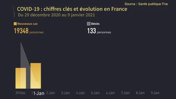 COVID-19 : chiffres clés et évolution en France du 29 déc 2020 au 9 jan 2021 – Actualités 10/01/2021