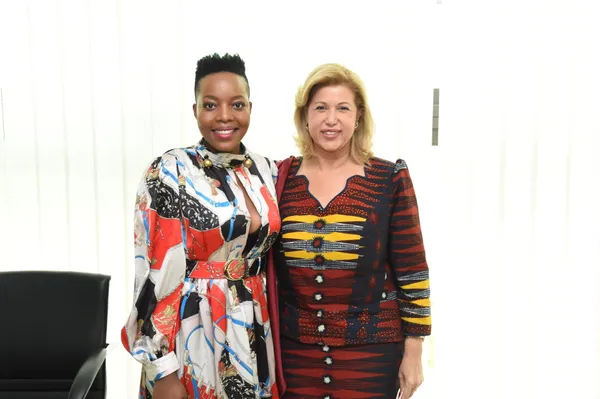Nomcebo Zikode reçue par la Première Dame Dominique Ouattara
