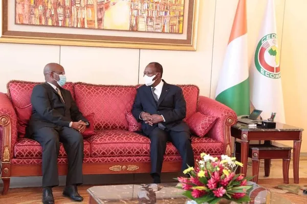 Boureima Abdallah, le président de la Commission de l’UEMOA chez le président Ouattara