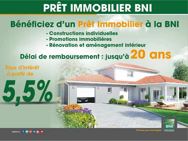 La BNI Côte d’Ivoire lance le « Prêt Immobilier » : vous souhaitez construire votre maison ? voici les conditions