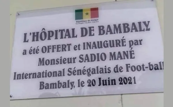 Sadio Mané offre un hôpital de 350 millions F Cfa à son village natal
