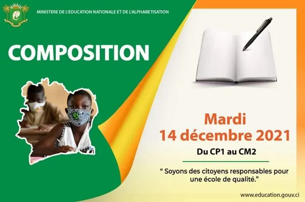 Côte d’Ivoire : compositions du CP1 au CM2 ce 14 décembre 2021