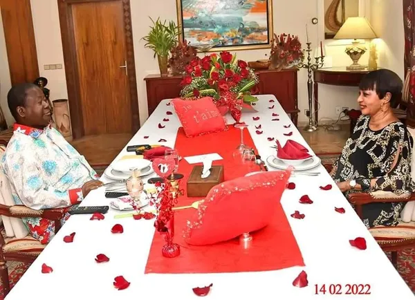 Saint-Valentin: Bédié offre un dîner romantique à Henriette, des images inédites