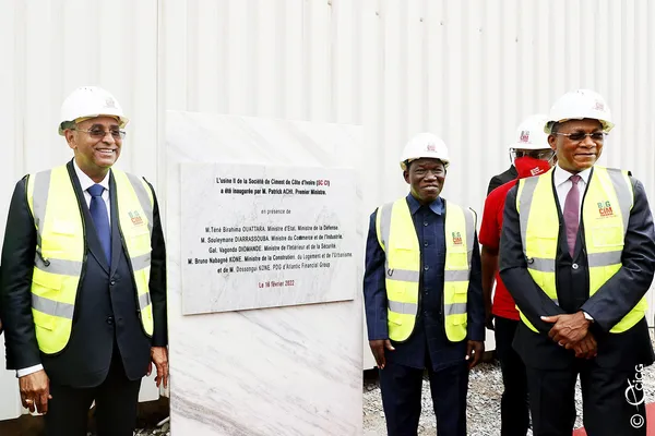 Société de ciment de Côte d’Ivoire : Patrick Achi inaugure l’usine de Koné Dossongui 