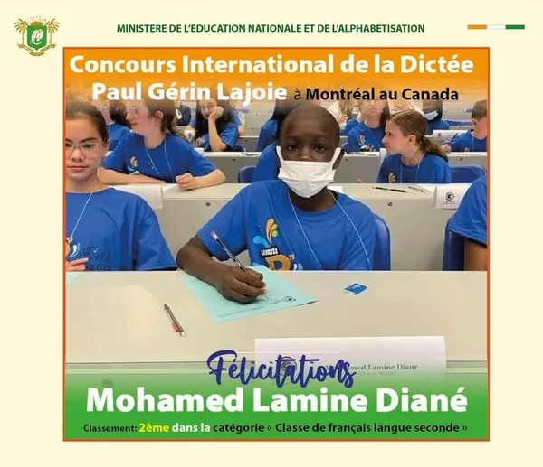 L’Ivoirien Mohamed Lamine Diané : 2ème au Concours international de la Dictée au Canada, Mariatou Koné se prononce