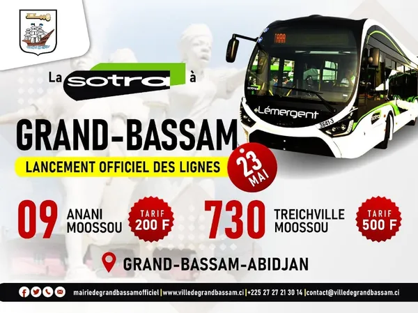 SOTRA : la ligne de bus Abidjan-Bassam lancée