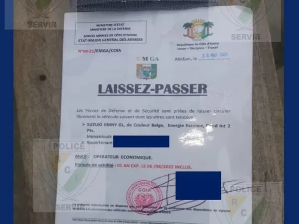 De faux laissez-passer en circulation, la police ivoirienne met en garde