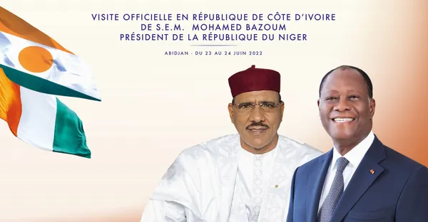 Mohamed Bazoum, le Président du Niger en visite en Côte d’Ivoire