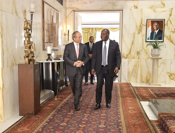 Le Président Ouattara échange avec Frédéric Oudea, le DG du Groupe Société Générale