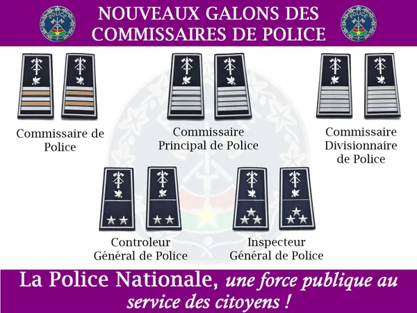 Burkina : voici les nouveaux galons à la Police Nationale
