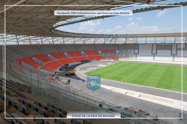 Dernières images du Stade de Bouaké: les travaux restants avancent très bien