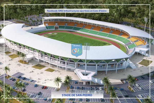 Stade Laurent Pokou de San-Pedro : les travaux de construction presqu’achevés