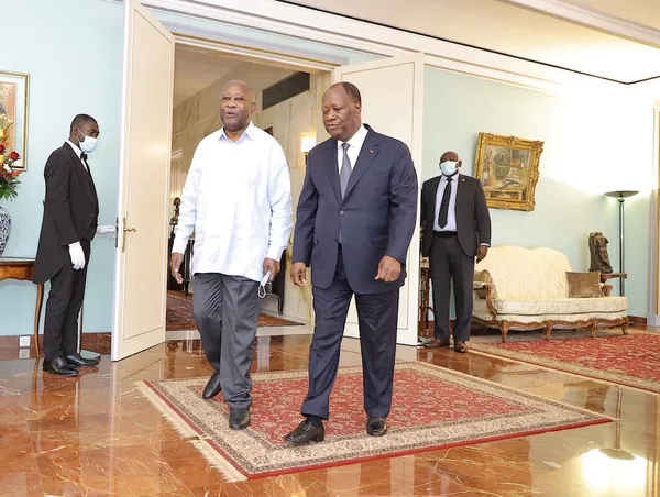Rencontre de ce 14 juillet 2022 des présidents Laurent Gbagbo, Henri Konan Bédié et Alassane Ouattara
