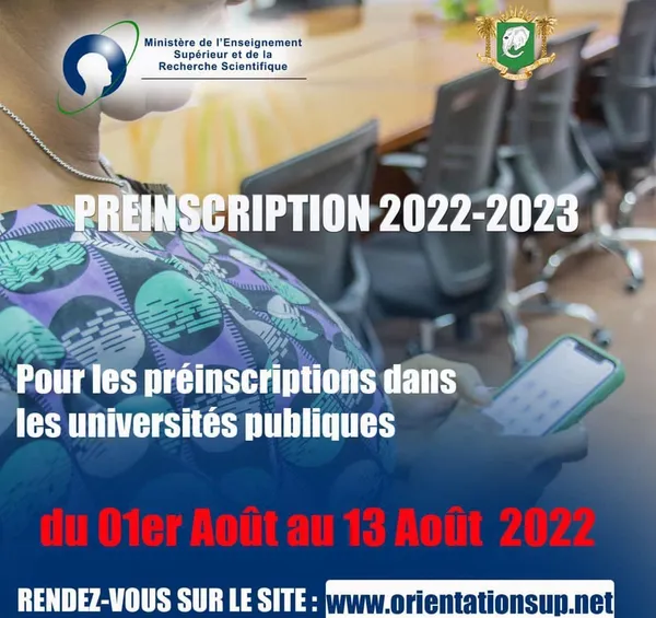 1er août: début des préinscriptions 2022-2023 dans les universités de Côte d’Ivoire sur orientationsup.net