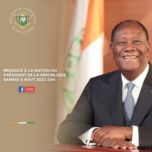 An 62 de l’indépendance de la Côte d’Ivoire : le discours à la Nation du Président Ouattara ce 6 août 2022