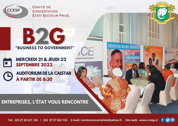 Business to Government (B2G) 2022: la 6ème édition se tiendra les 21 et 22 septembre à Abidjan