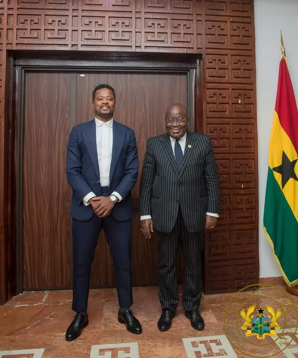 Patrick Evra reçu par le président du Ghana ce 14 septembre 2022: des images