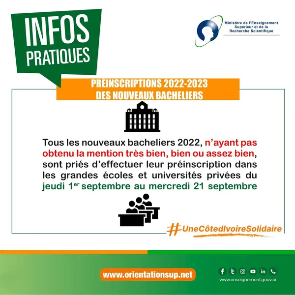 Nouveaux bacheliers: fin des préinscriptions dans les grandes écoles le 21 septembre