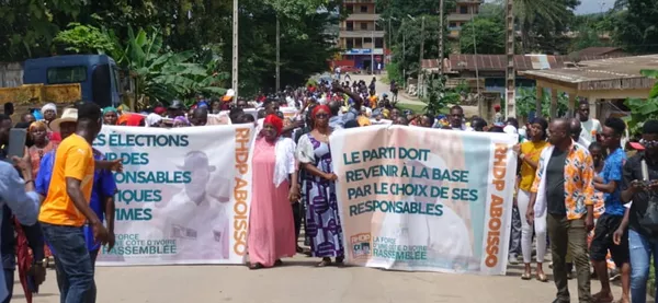 Aboisso: manifestation de colère des militants du RHDP