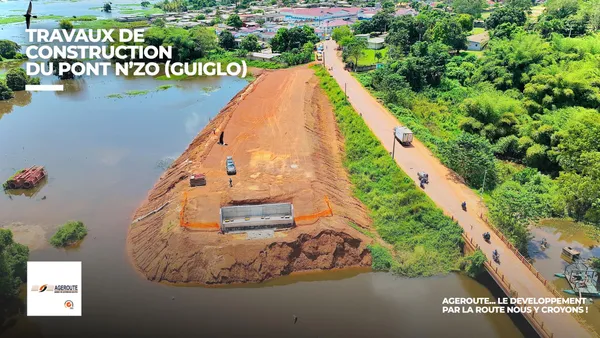 Construction du nouveau pont de Guiglo sur le fleuve N’zo : l’état actuel d’avancement des travaux