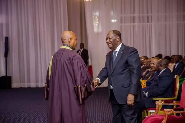 Alassane Ouattara à la cérémonie du Super Prix ASCAD 2022