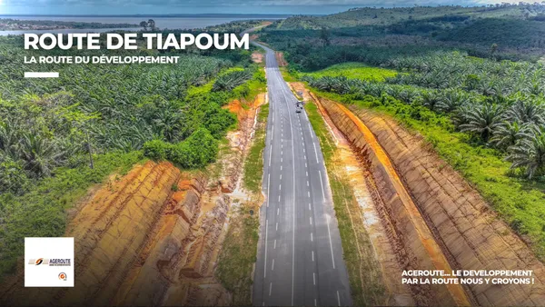 Construction de la nouvelle route de Tiapoum: les travaux achevés à 97%