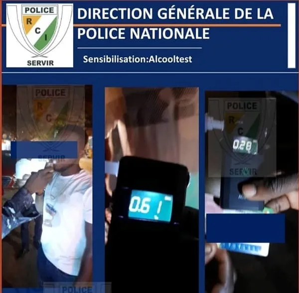 La police lance l’opération d’alcootest à Yopougon : 10 conducteurs testés positifs aux arrêts