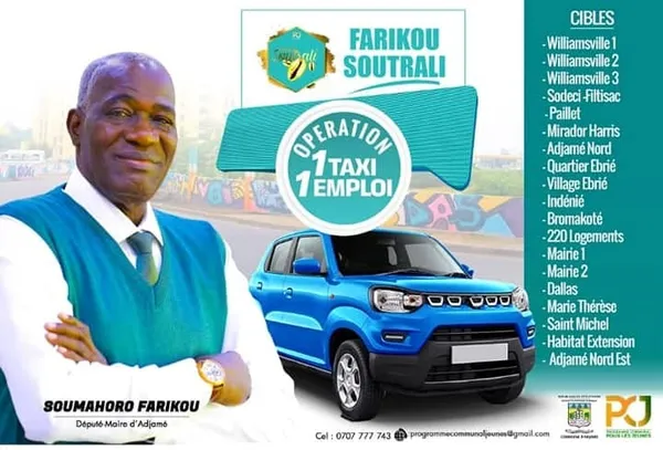 La mairie d’Adjamé lance l’opération « un taxi-un emploi »: « devenez propriétaire d’un taxi sans dépôt de caution », les conditions