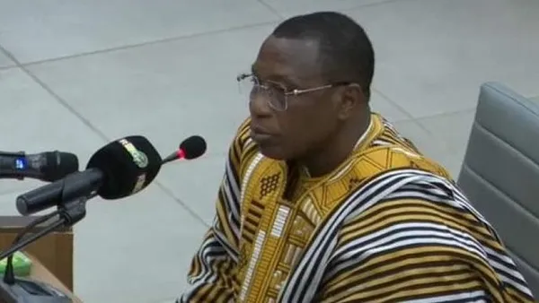 Dadis Camara lors du procès du massacre de 2009 en Guinée