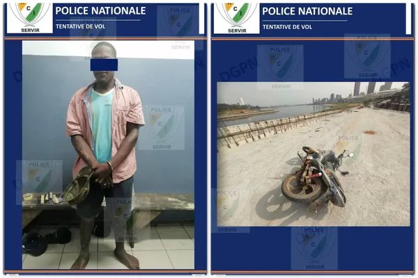 Côte d’Ivoire: le voleur d’une moto sur le chantier du 5ème pont arrêté