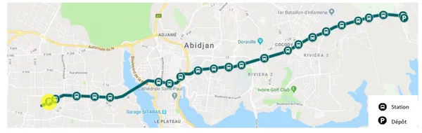 Ligne de Bus Rapid Transit Yopougon – Bingerville: voici le tracé et emplacement des stations du BRT d’Abidjan, tout savoir