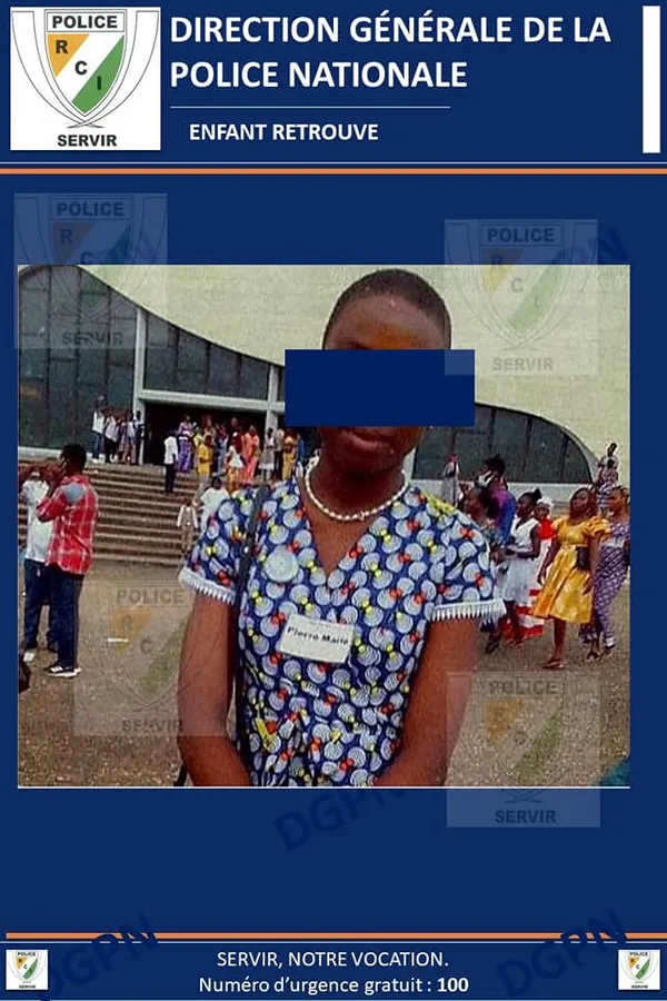 La jeune KAPM, 14 ans disparue depuis le 18 mars 2023 à Bingerville, retrouvée ce 21 mars à Yopougon