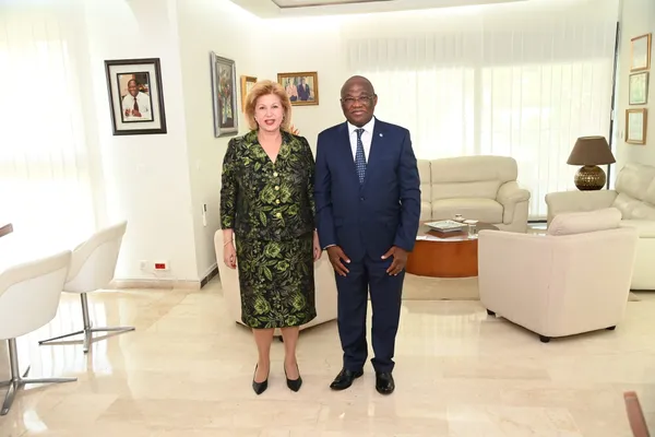 Le Dr Jean Marie Vianny Yaméogo, représentant pays de l’OMS, chez Dominique Ouattara