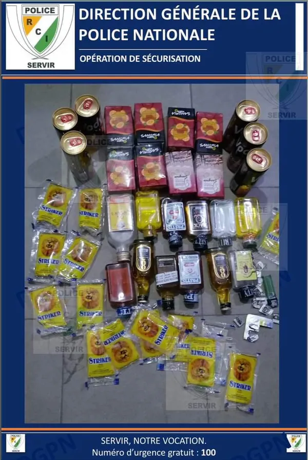 Opération spéciale à Marcory Aliodan : saisie de boissons frelatées et 15 individus arrêtés