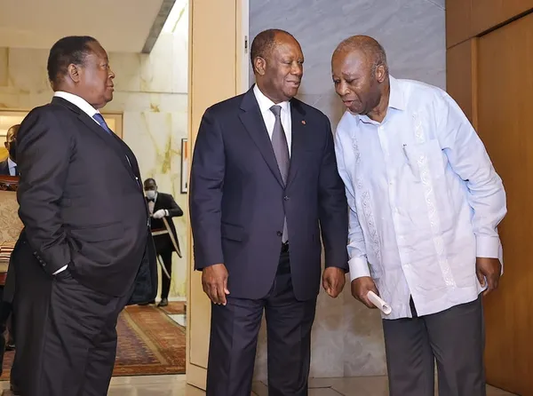 Rencontre de ce 14 juillet 2022 des présidents Laurent Gbagbo, Henri Konan Bédié et Alassane Ouattara