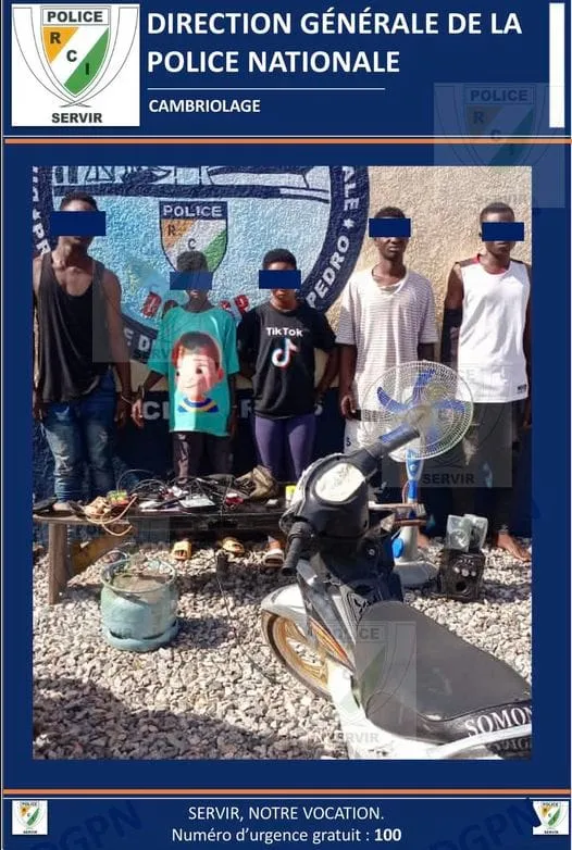 Soubré: démantèlement par la police d’un gang spécialisé dans les attaques à domicile, une tresseuse de 21 ans dans le groupe