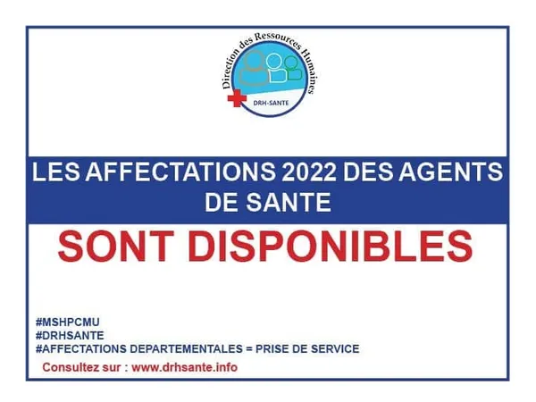 Affectations des agents de santé du recrutement 2022 en Côte d’Ivoire : la liste disponible, cliquez ici