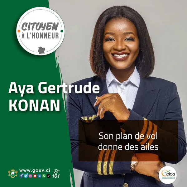 Aya Gertrude Konan: la 1ère femme pilote de ligne civile formée par l’Etat de Côte d’Ivoire