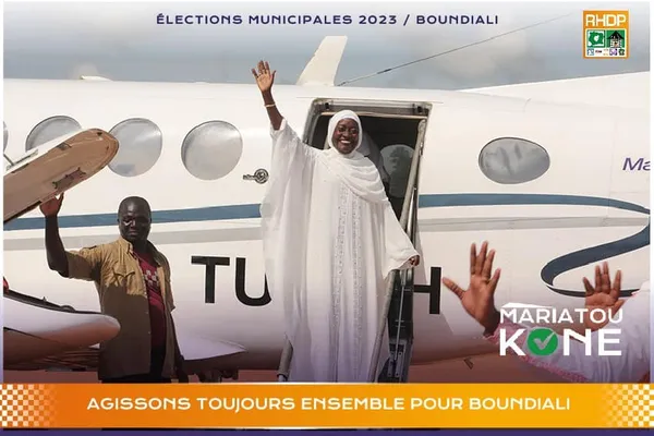 Municipales 2023 Boundiali : Mariatou Koné en campagne en avion