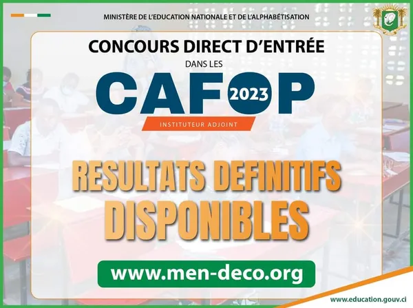 Cafop 2023 : les résultats définitifs disponibles, liste des admis