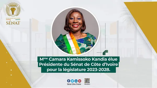 Kandia Camara élue présidente du Sénat ivoirien