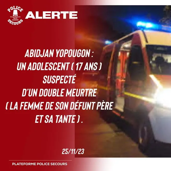 Yopougon : un adolescent suspecté du double meurtre de la femme de son père et de sa tante