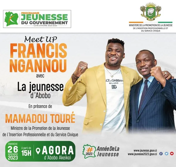 Francis NGannou à la rencontre de la jeunesse ivoirienne