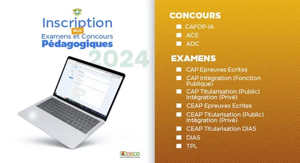 Inscription aux examens et concours pédagogiques 2024 CI : liste