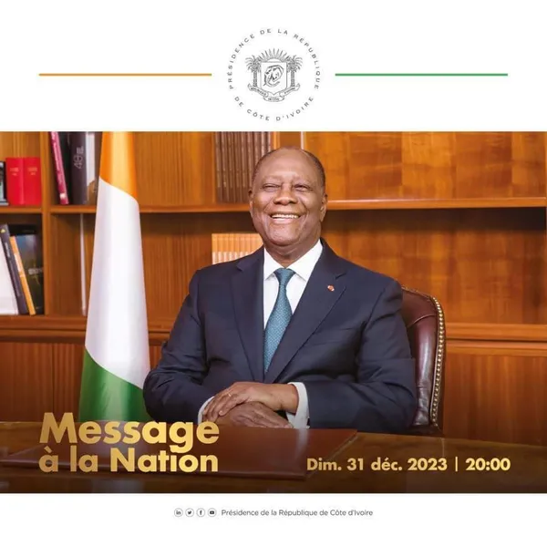 Message de Nouvel An 2024 de Ouattara : l’intégralité